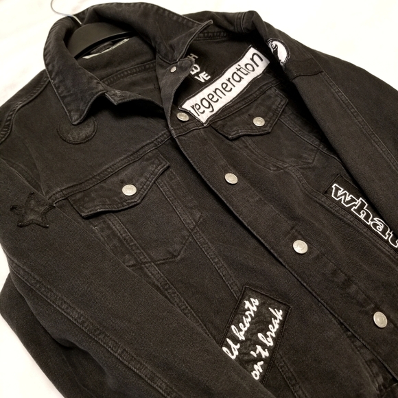 Top Shop Patchwork Denim Jacket - Picture 6 of 8